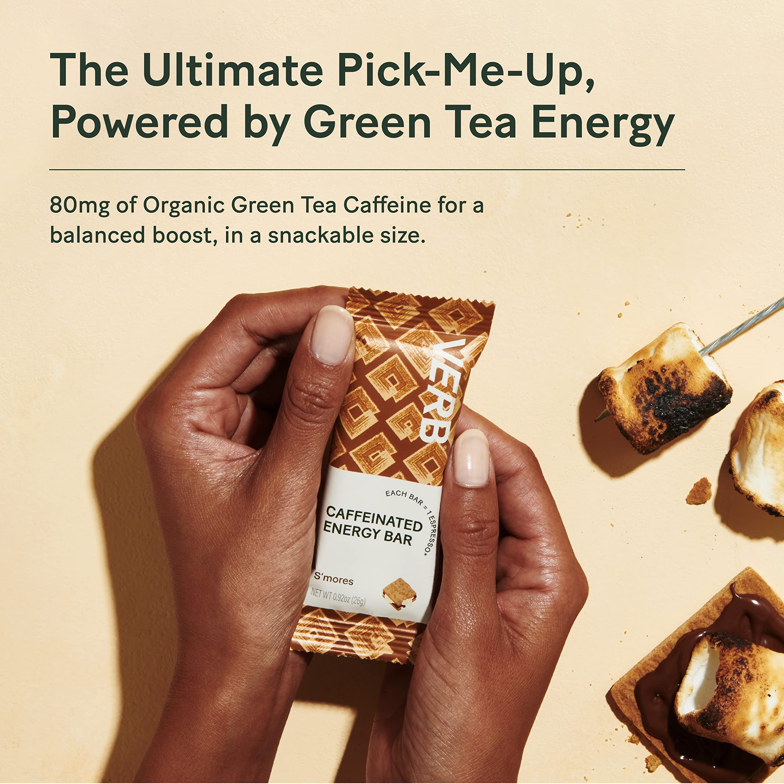 Verb Caffeinated Energy Bar S'mores pre-workout snack for focused energy.