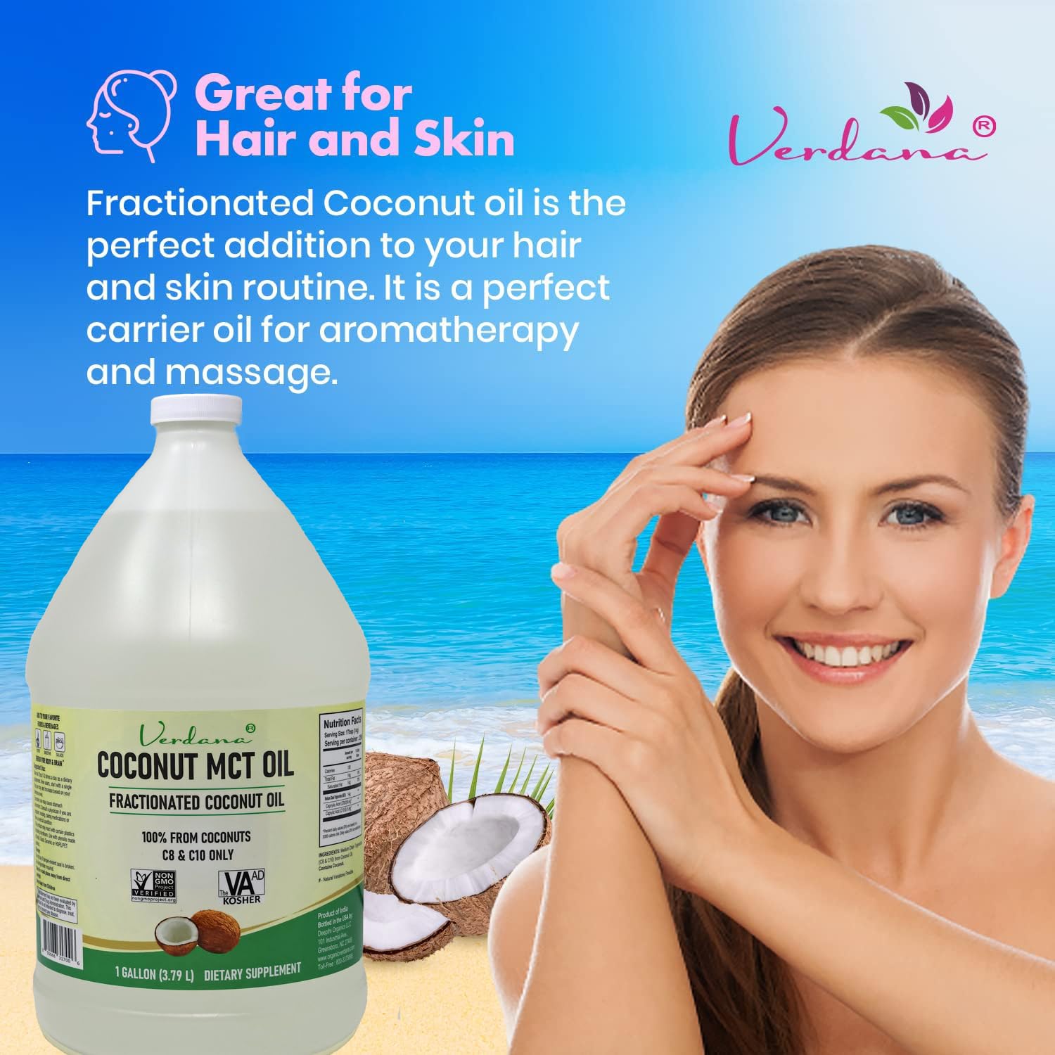 Verdana Coconut MCT Oil bulk-gallon easy refills for family kitchens