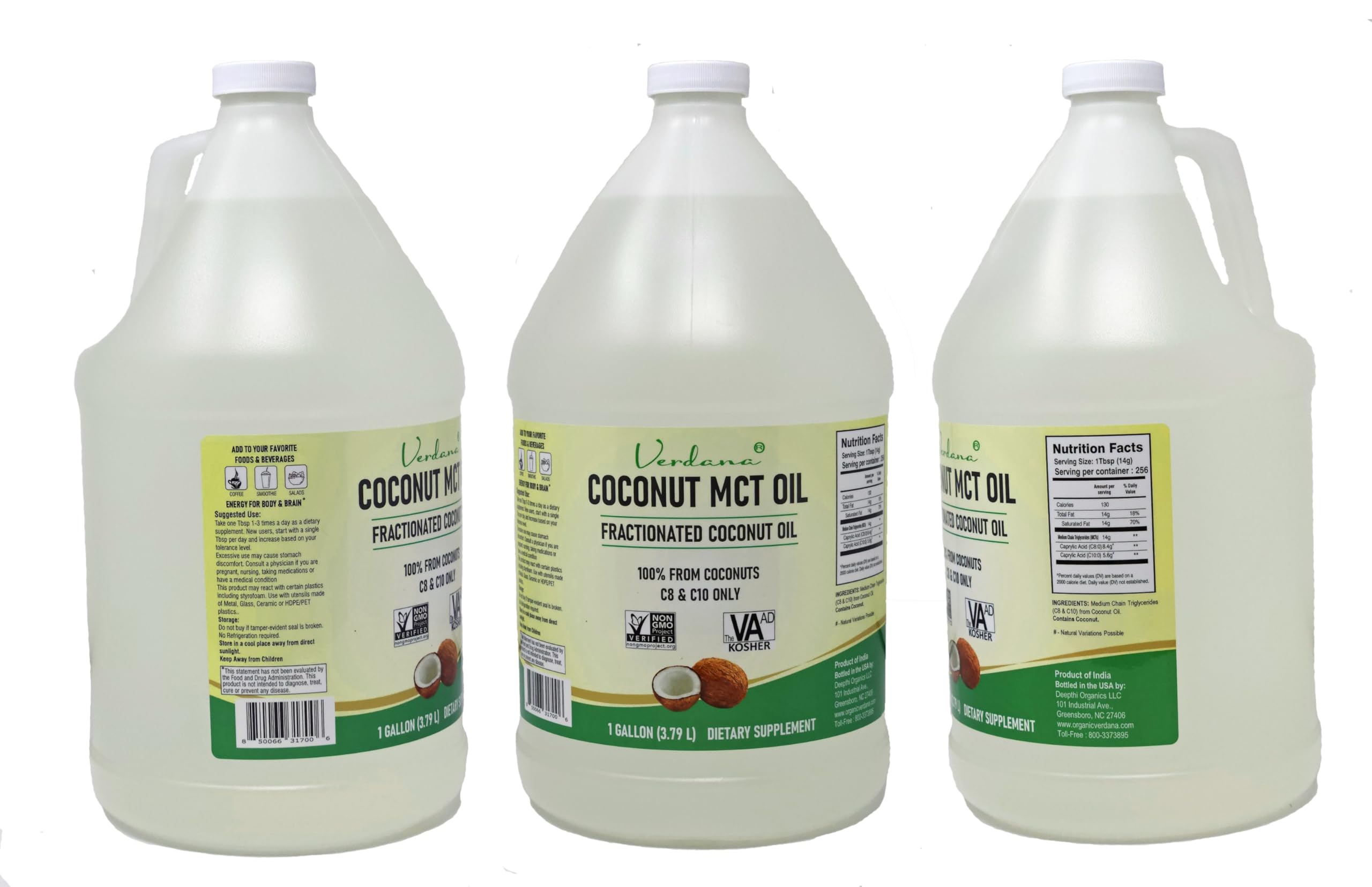 Verdana Coconut MCT Oil bottle-pour boosts keto coffee with clean energy