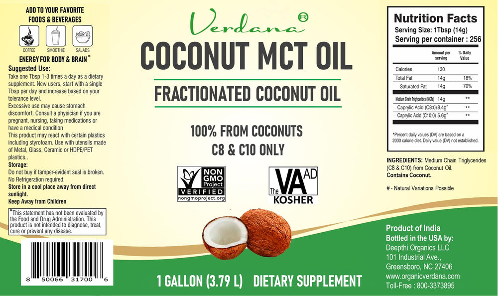 Verdana Coconut MCT Oil for oil-pulling supports fresh breath and gum care