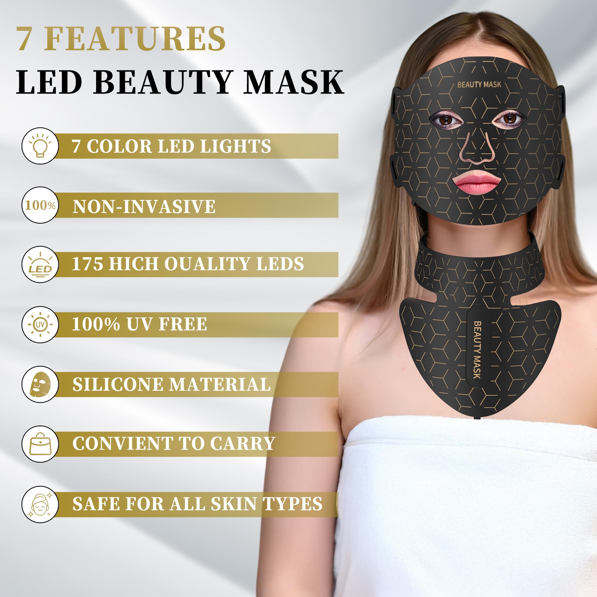 Verfubo complete light therapy bundle includes mask, neck, and accessories