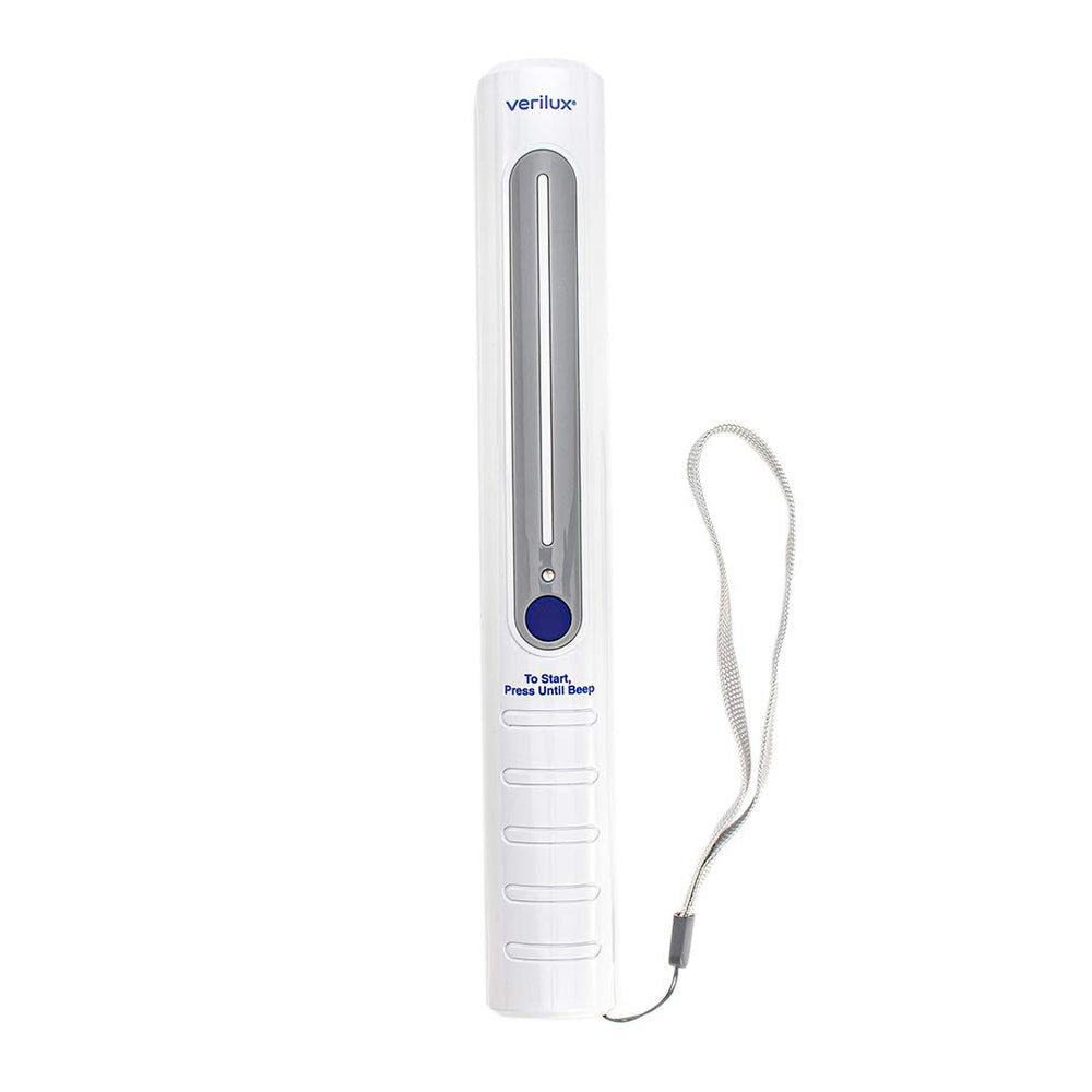 Verilux CleanWave VH03 front view shows a slim, portable UV-C wand for on-the-go sanitizing.