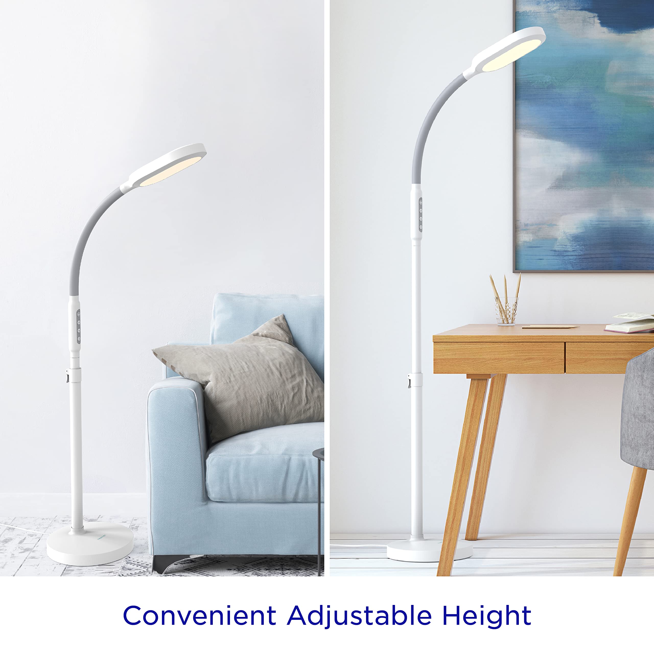 Verilux HappyLight Duo on a desk with books for clear reading lighting