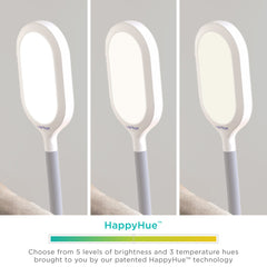 Verilux HappyLight Duo height adjustment at 15 inches for comfy positioning