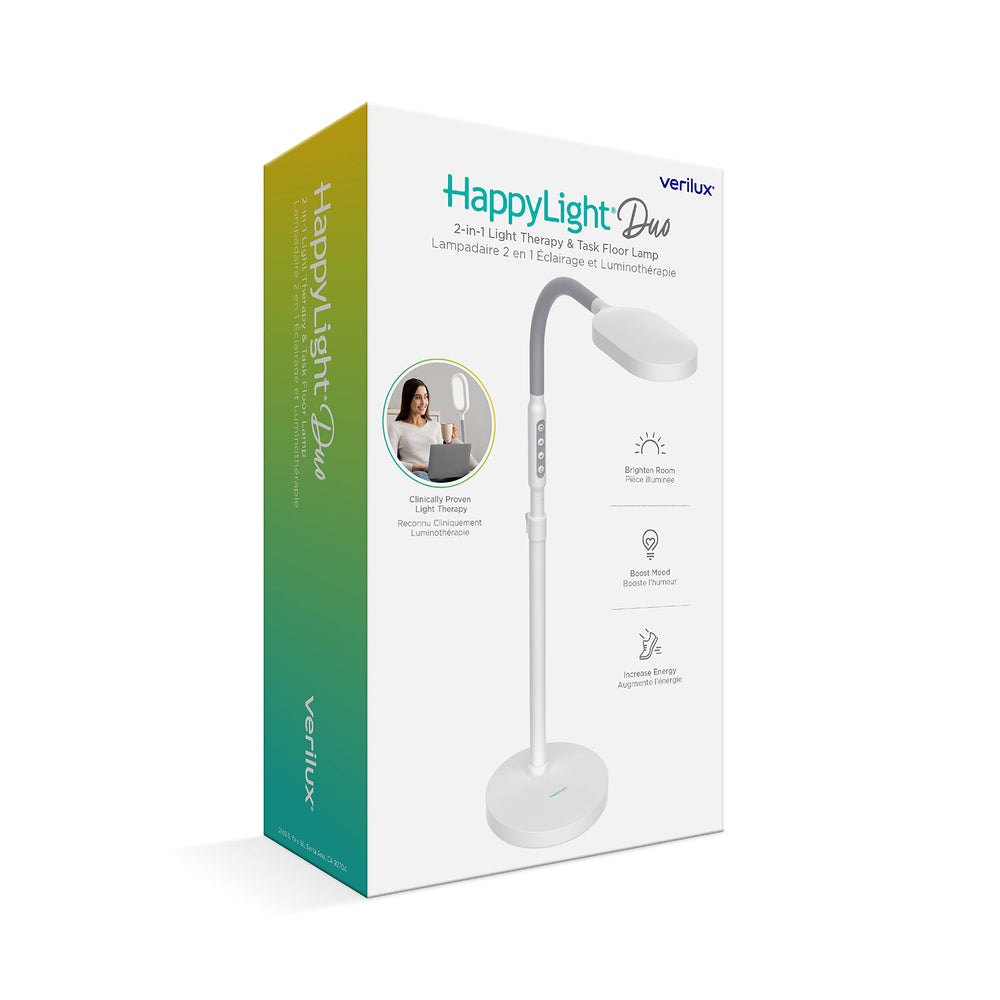Verilux HappyLight Duo close-up of controls showing multiple brightness levels