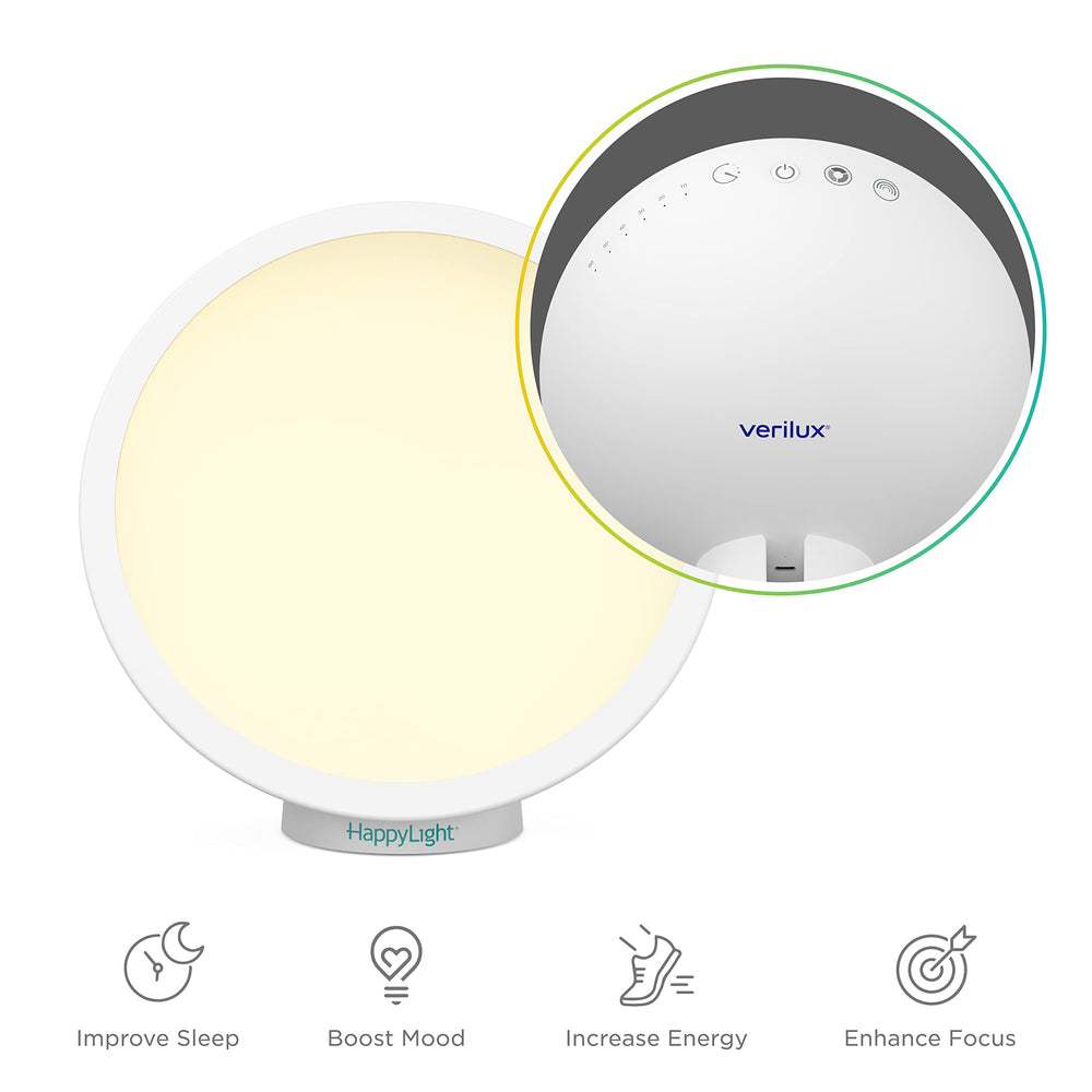 Verilux HappyLight Halo detachable light for easy charging and cordless use
