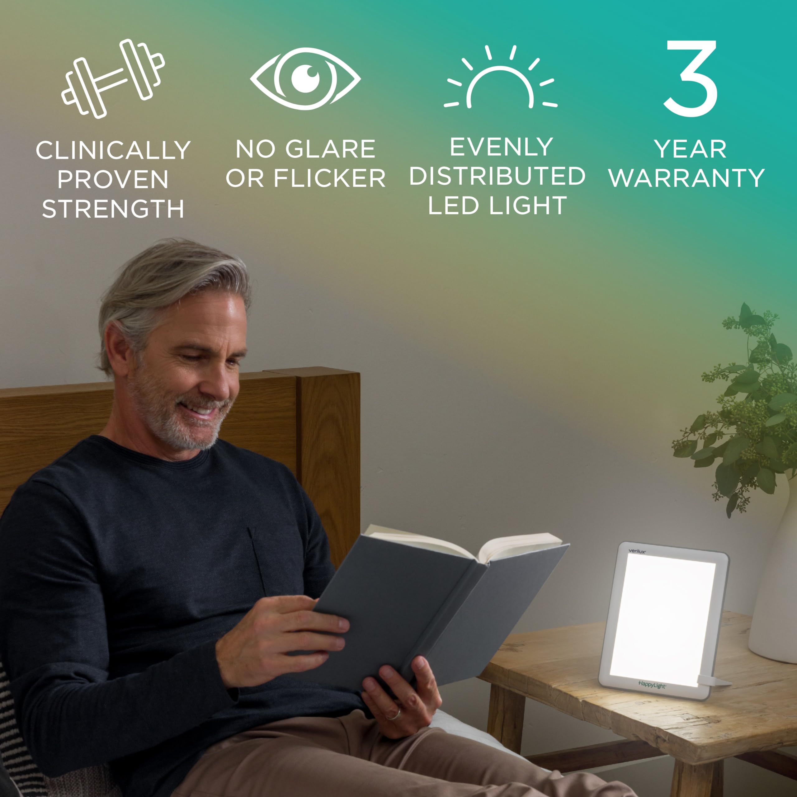Slim, tablet-style design fits easily into small spaces at home or travel.