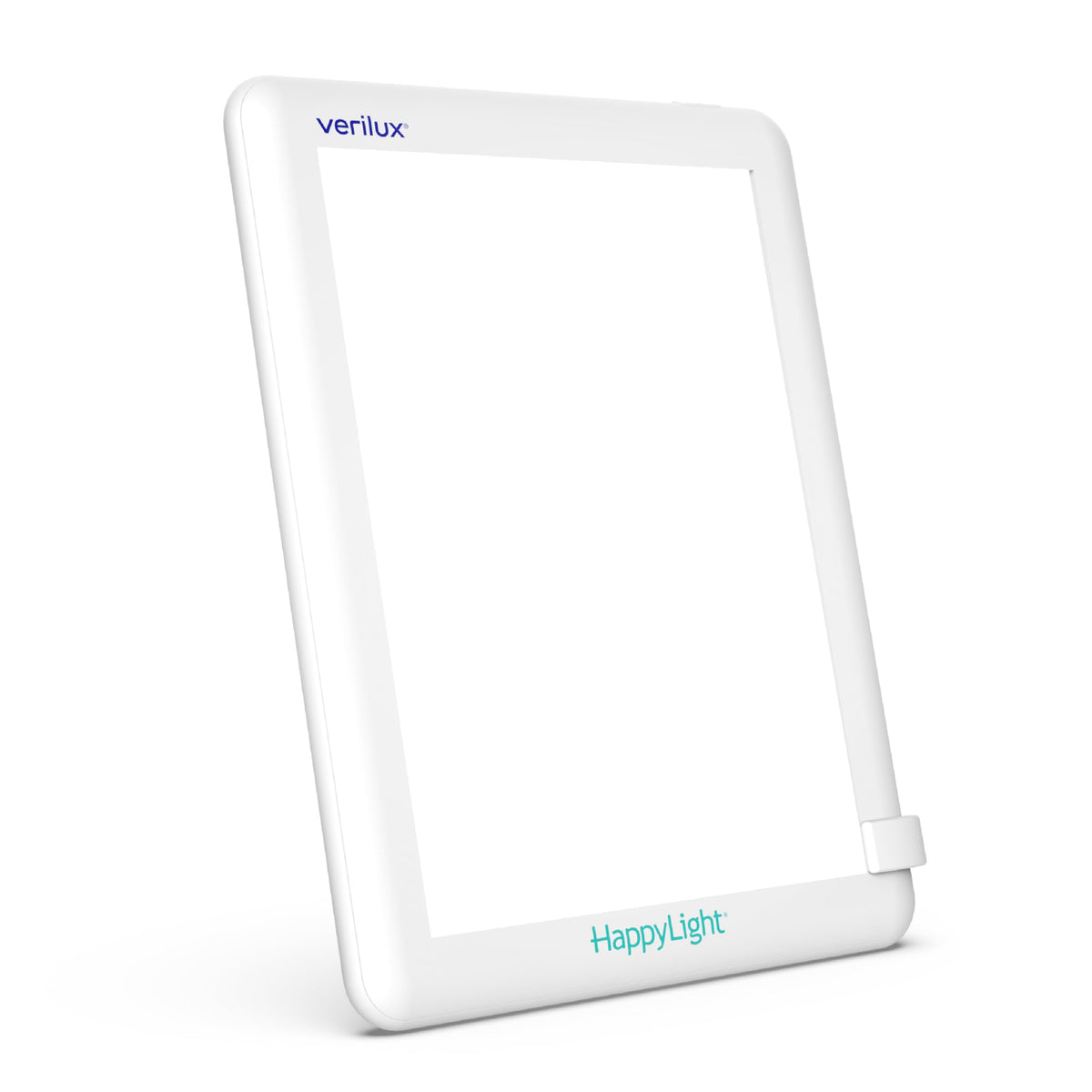 Verilux HappyLight Lucent with one-button control for quick morning light therapy.