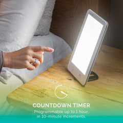 Verilux HappyLight Lumi Plus detachable stand enables flexible placement in any room