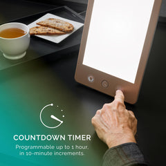 Verilux HappyLight Luxe detachable stand and wall mount enable flexible placement.