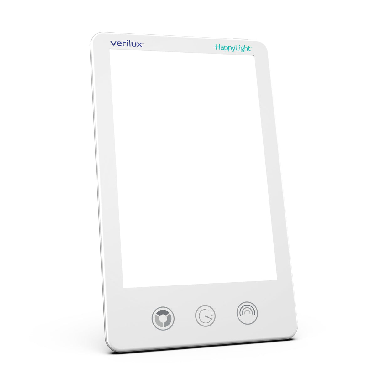 Verilux HappyLight Luxe front view with UV-free LED panel for daytime mood support.