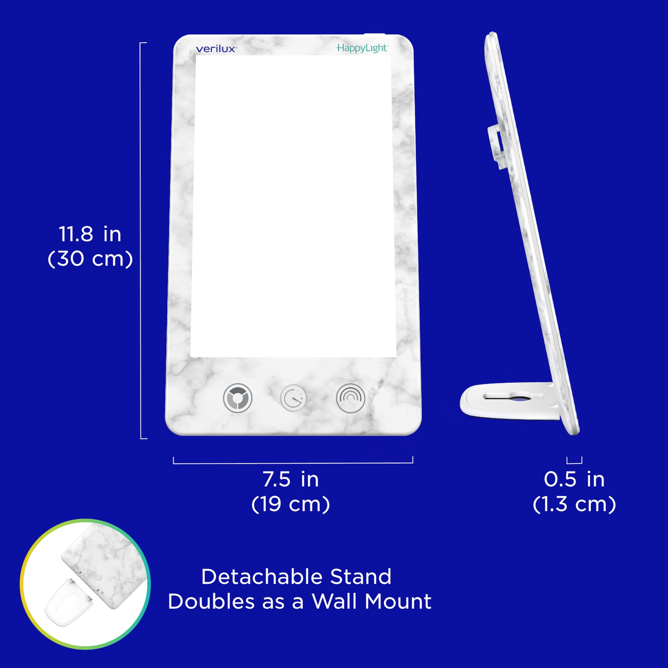 Verilux HappyLight Luxe wall mount keeps your lamp organized and accessible