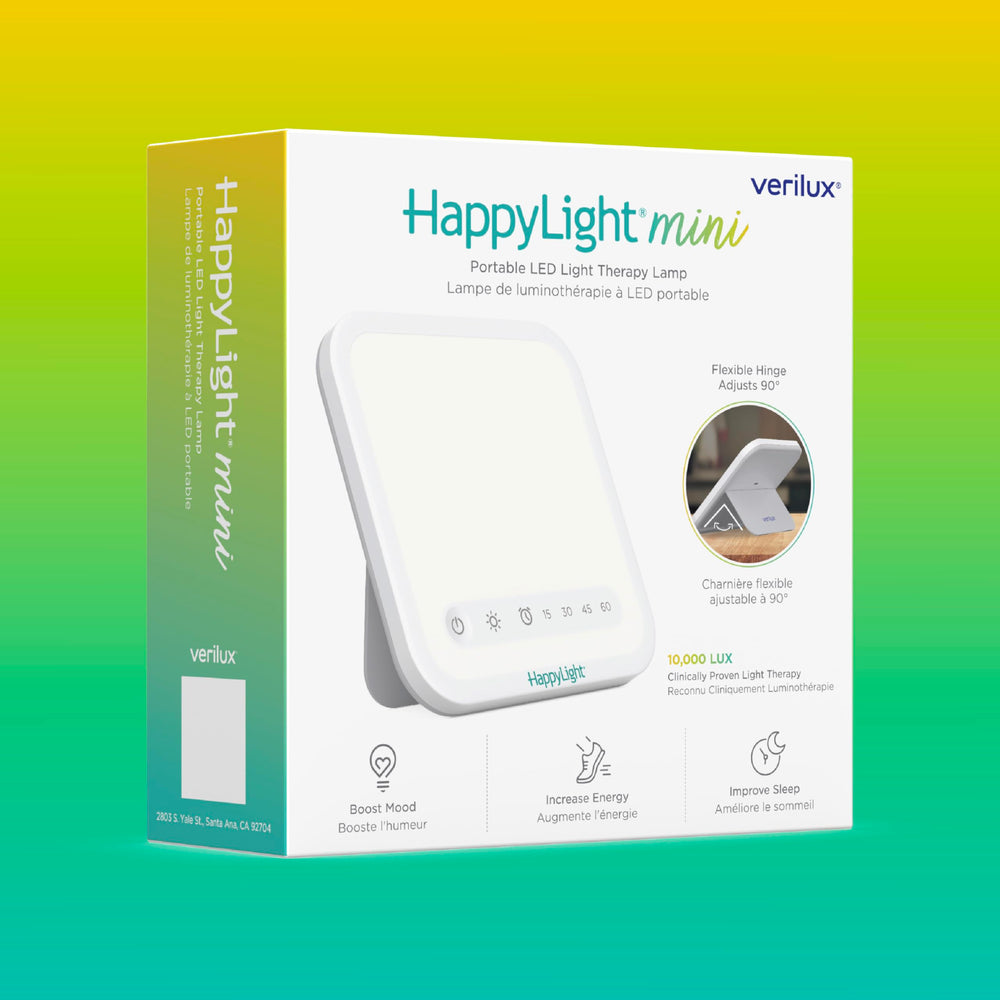 Verilux HappyLight Mini travel-friendly setup for on-the-go lighting
