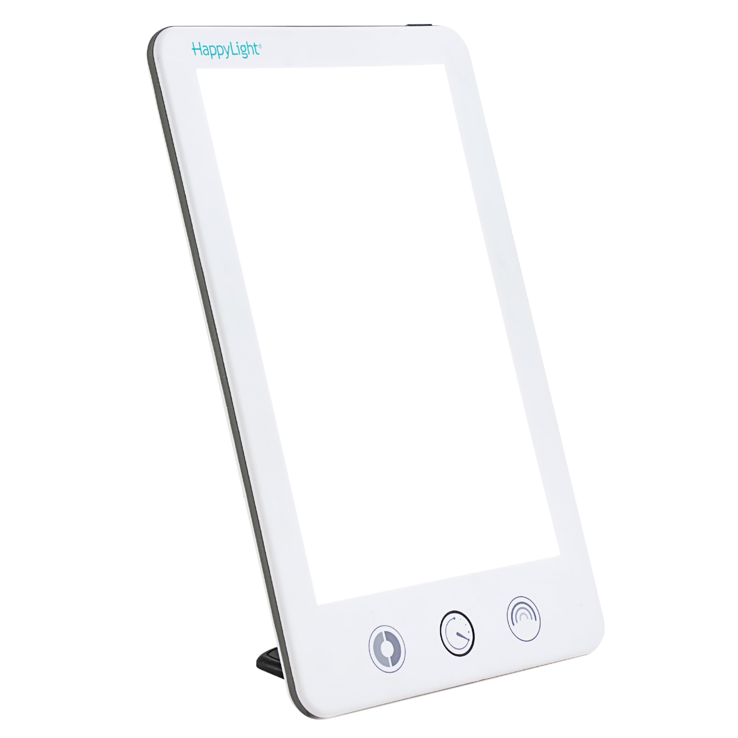 Verilux HappyLight Touch Plus on a desk delivering 10,000 lux for daytime energy.