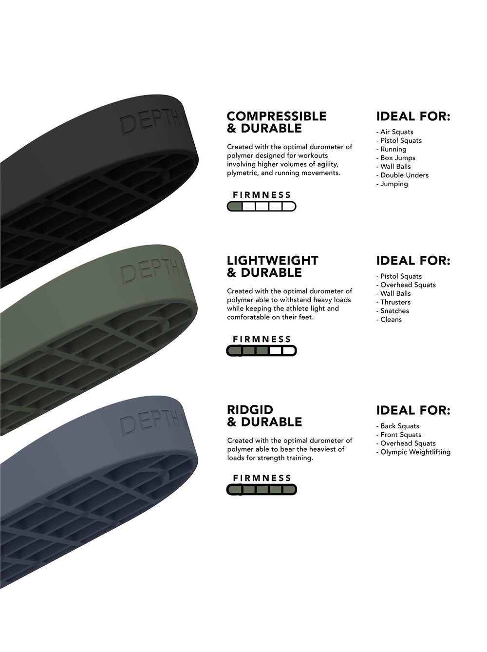 VersaLifts Strength Heel Lift Inserts stitched edges emphasize long-lasting performance