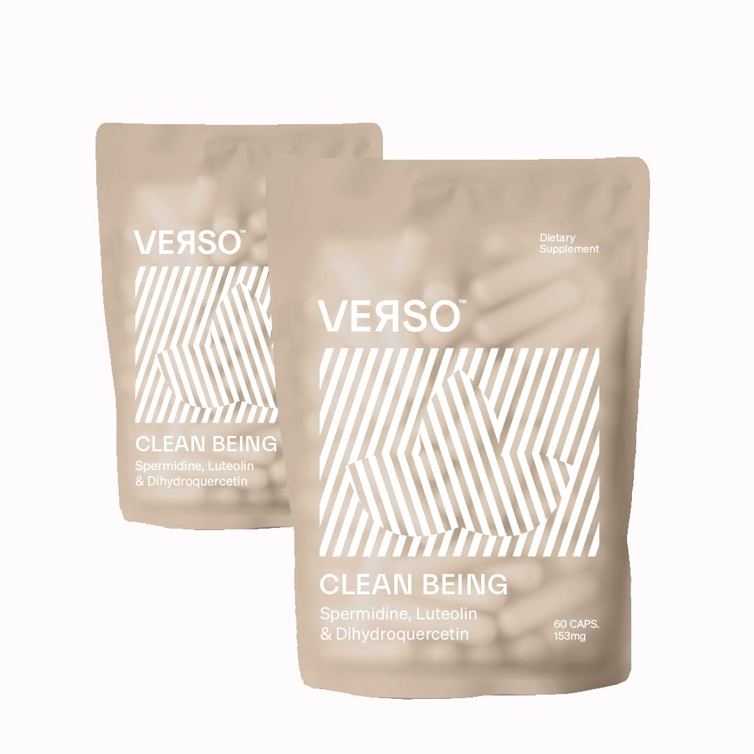 Verso Clean Being spermidine capsules bottle supports daily cellular wellness.