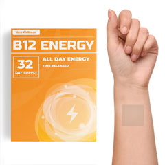 Veru Wellness B12 Energy Patch packaging showing a 32-day supply for steady energy.