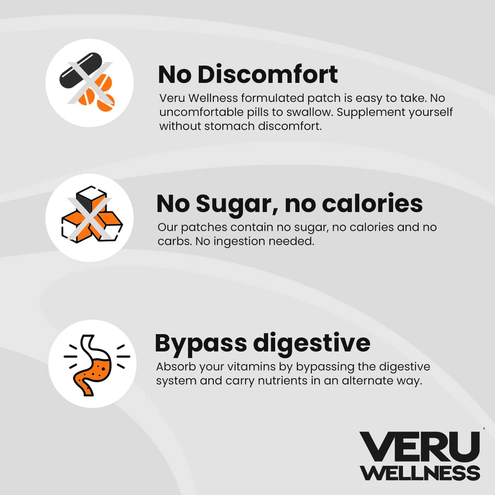 Veru Wellness patch on arm for discreet daily post-bariatric support.
