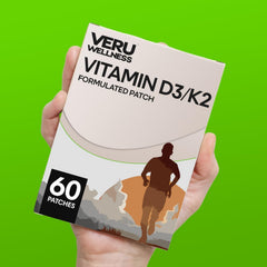 Veru Wellness patch on skin demonstrates easy day or night wear.