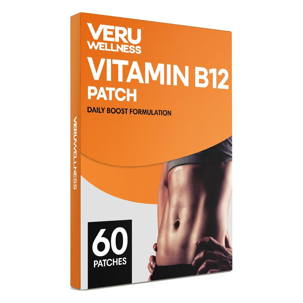 Veru Wellness parche B12 energía en empaque, opción discreta para energía diaria.