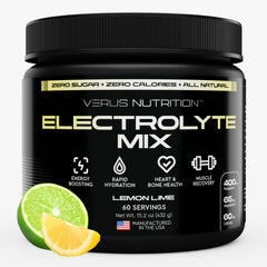 VERUS NUTRITION Electrolytes Powder Lemon Lime bottle ready for sugar-free hydration