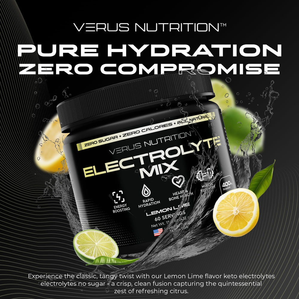 Scoop beside glass shows quick keto-friendly hydration with zero calories
