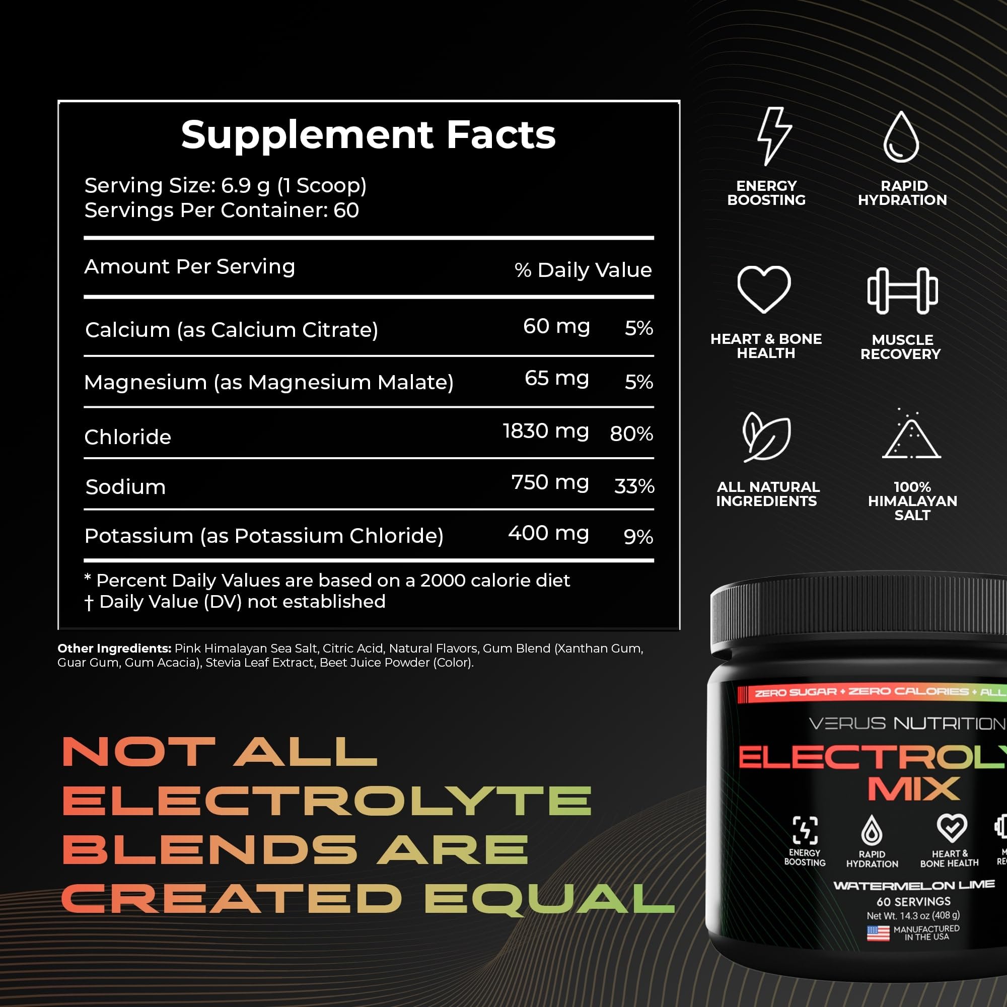 VERUS NUTRITION Electrolytes Powder Watermelon Lime glass of prepared drink