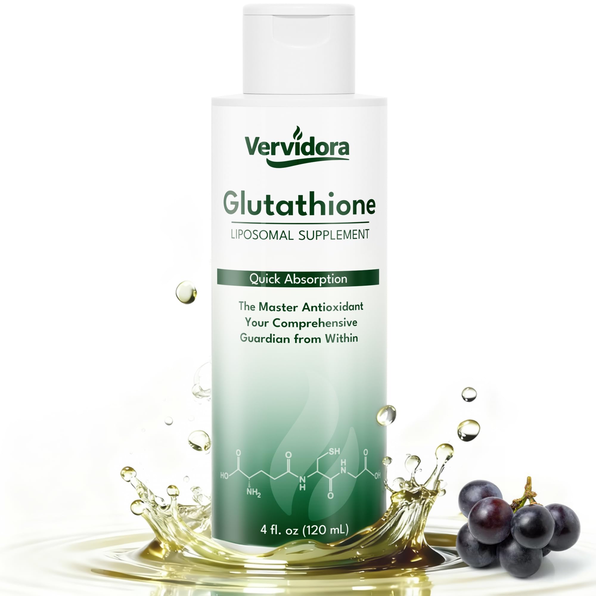 Vervidora liposomal glutathione bottle for daily detox support.