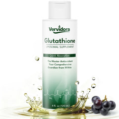 Vervidora liposomal glutathione bottle for daily detox support.