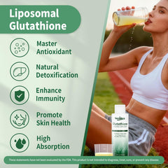Vervidora liposomal glutathione pouring into a glass for easy intake.