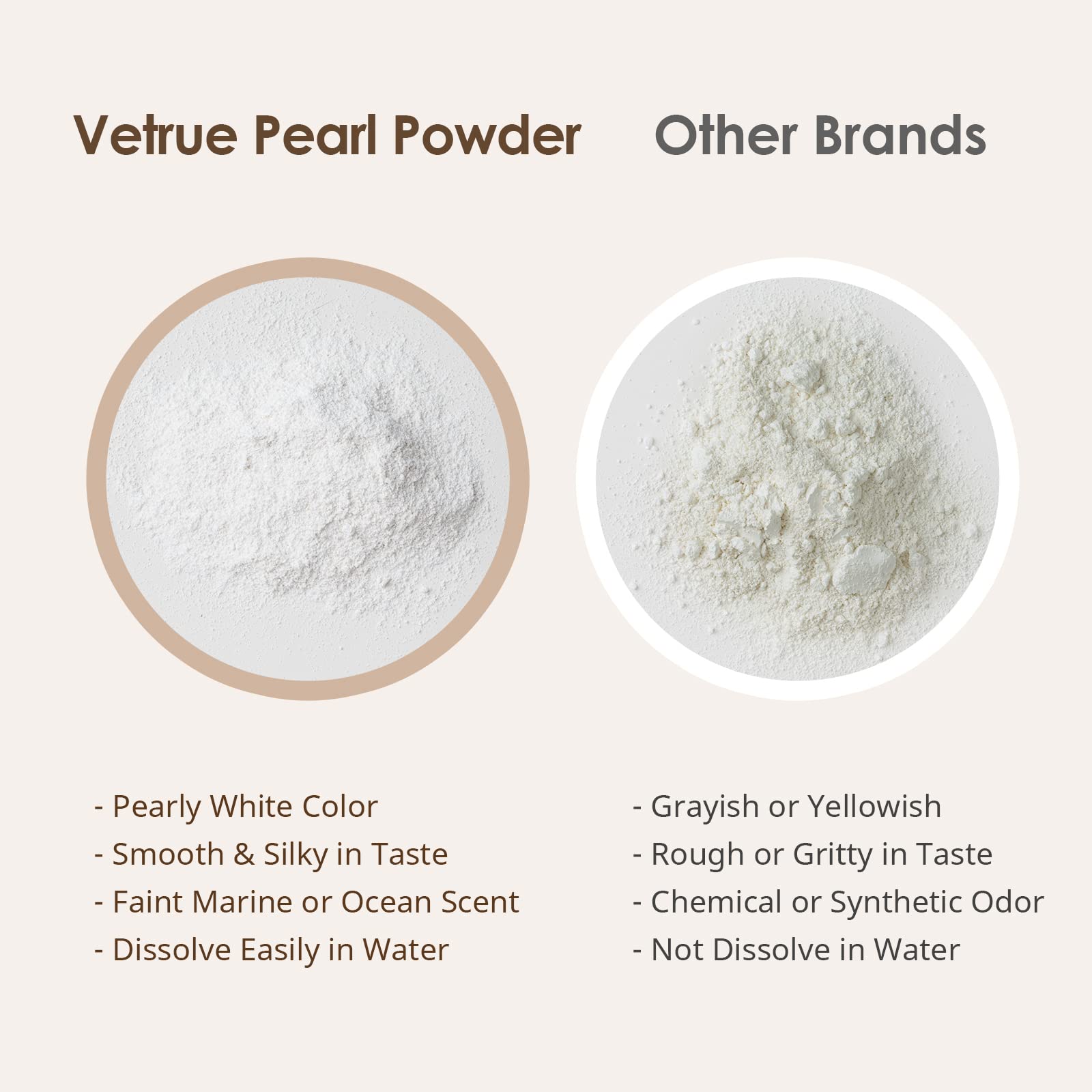 Vetrue Pure Pearl Powder stirred into tea for a gentle daily mix