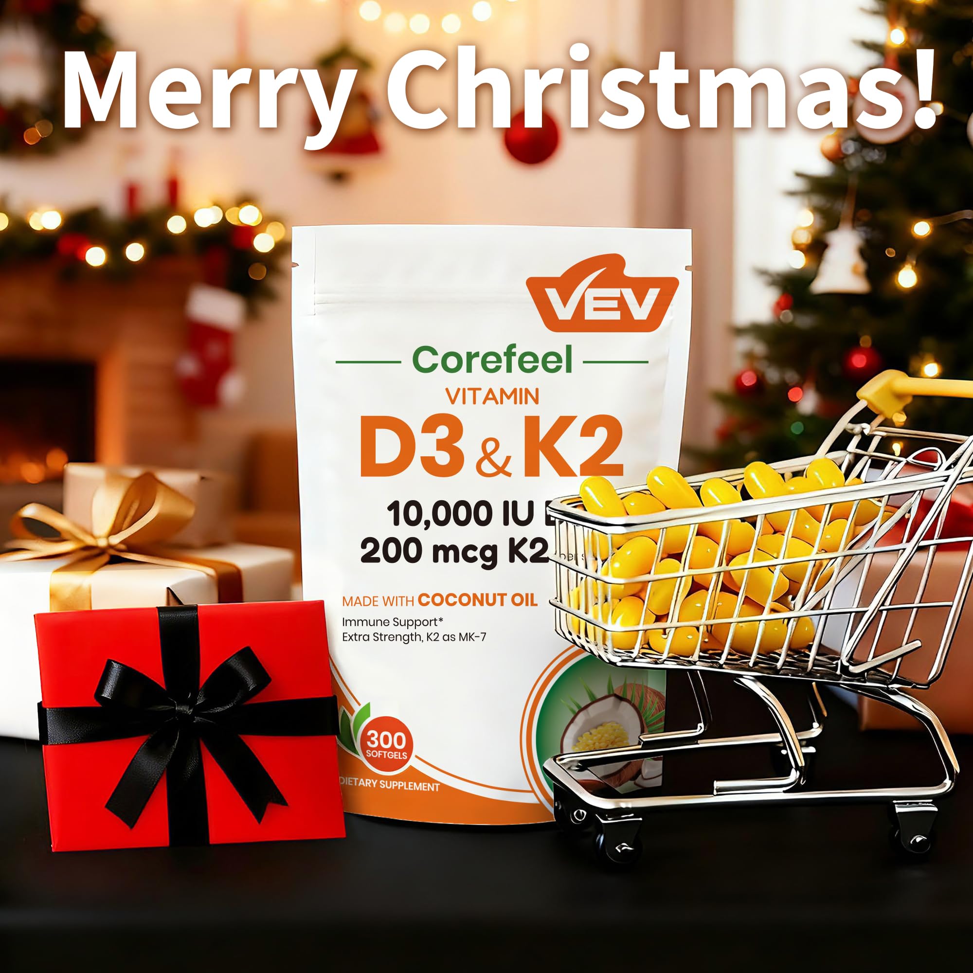 VEV Corefeel vegan plant-based softgels without artificial colors