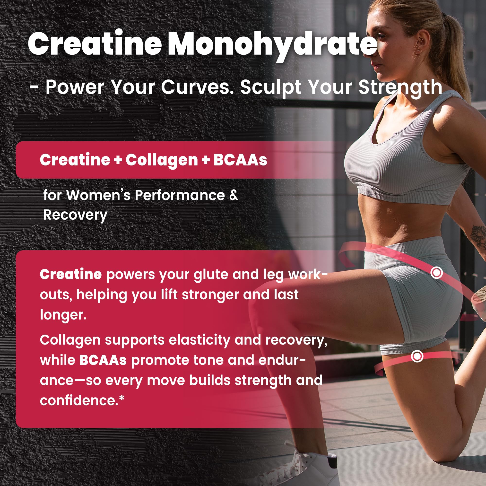 Close-up of collagen peptides and BCAAs in VEV formula