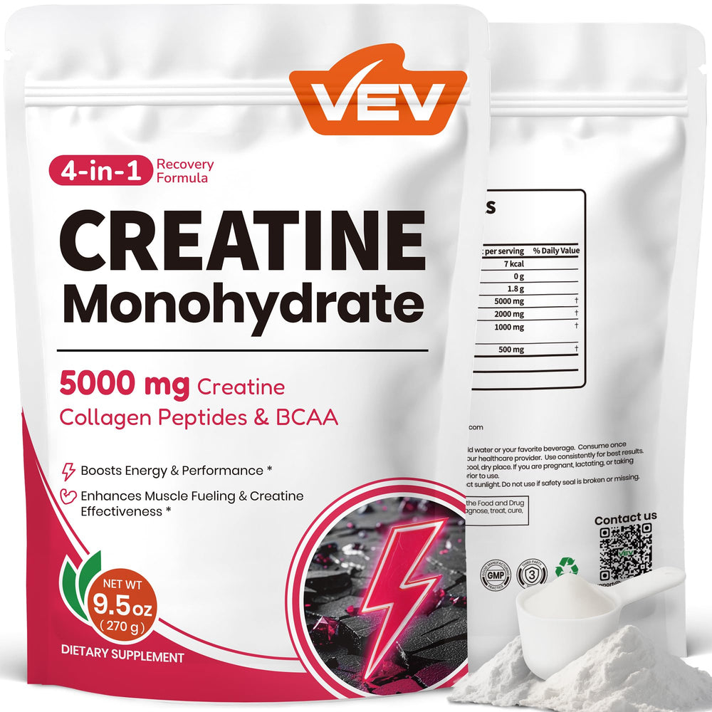 VEV Creatine for women powder, unflavored, 30 servings, easy to mix for workouts