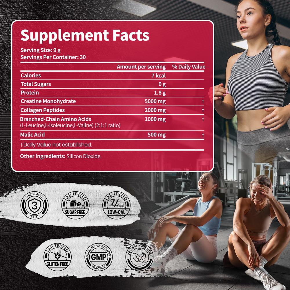 Scoop of VEV Creatine dissolving easily in water for workouts