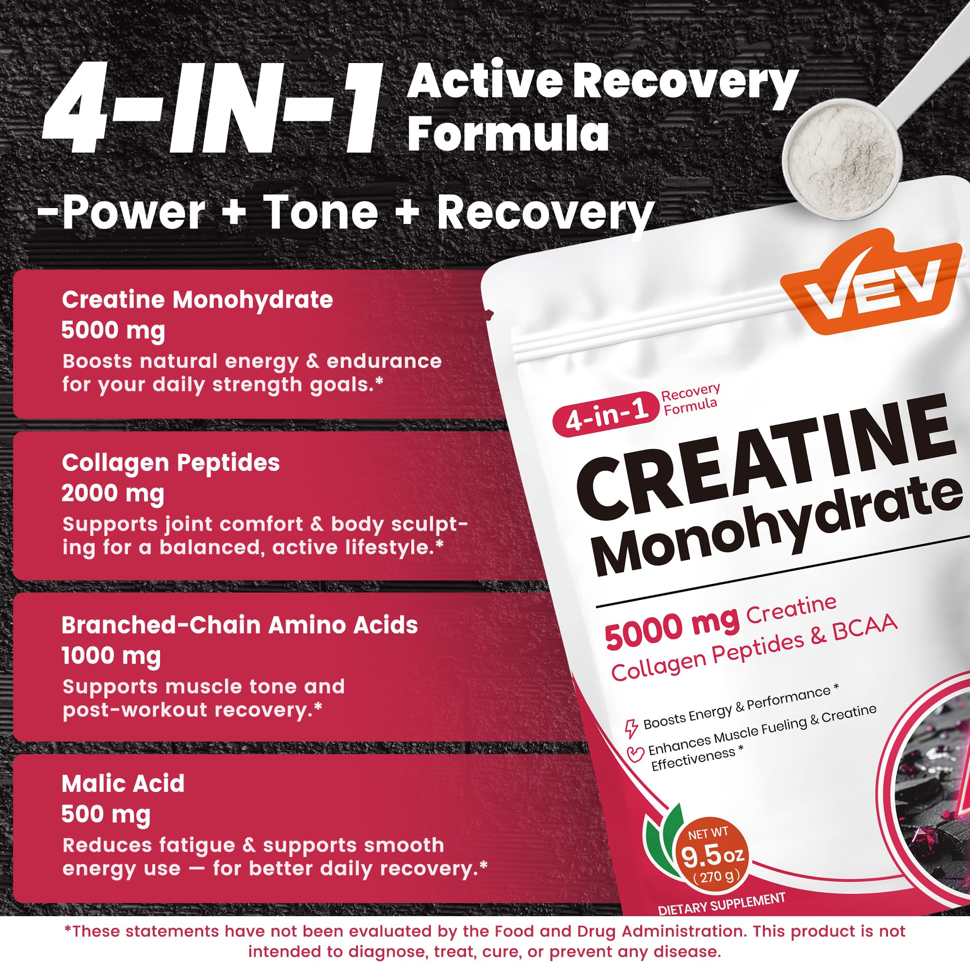 Portable bottle with VEV Creatine for on‑the‑go workouts