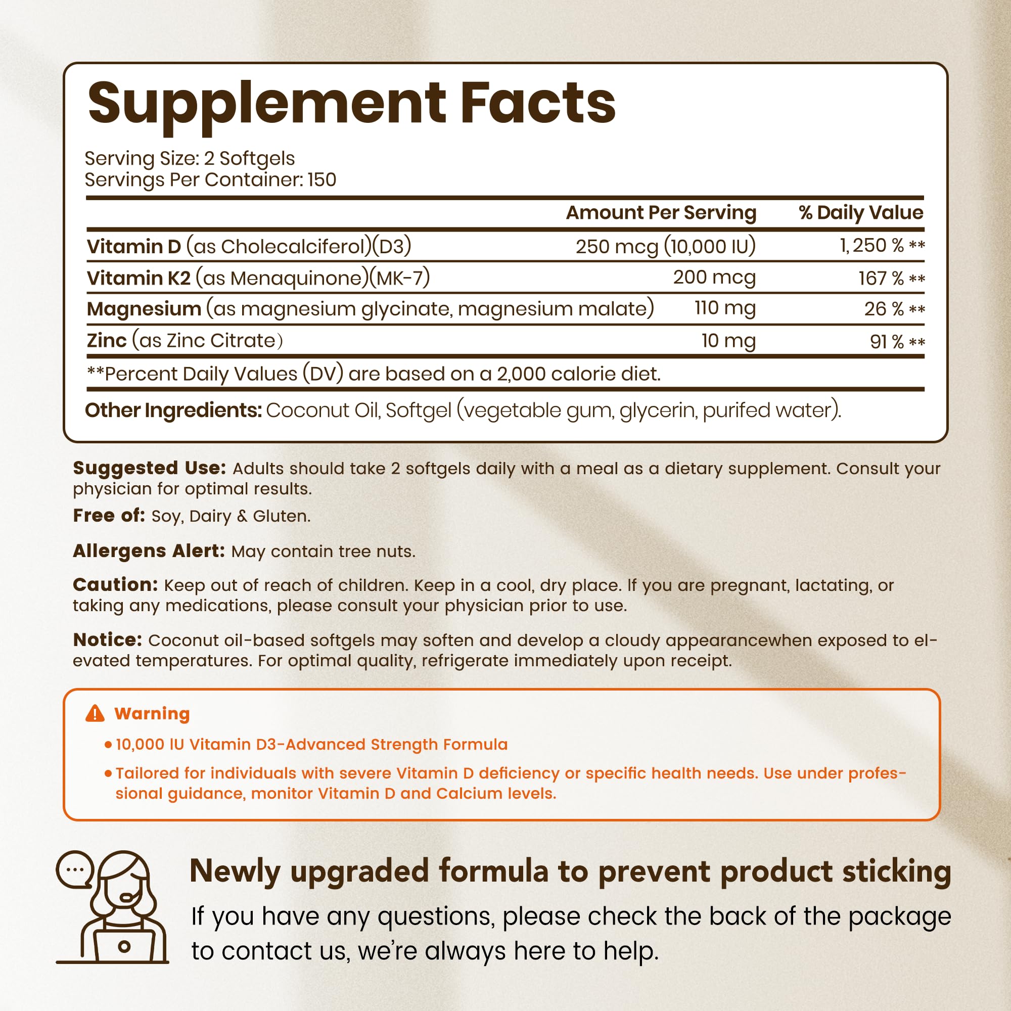 Close-up of VEV D3 K2 softgels showcasing high potency.