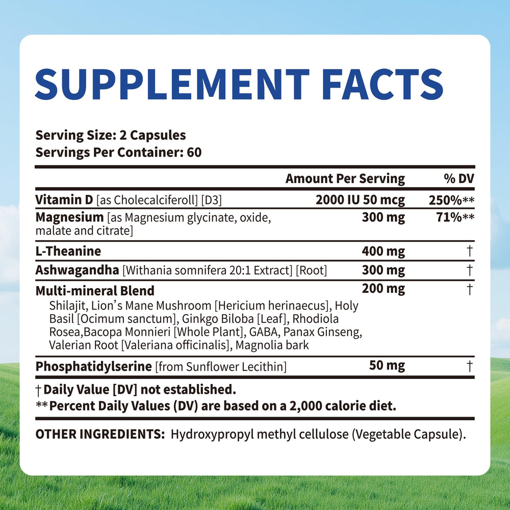 VEV DeepCalm 15in1 capsules provide a comprehensive magnesium blend for daily balance.