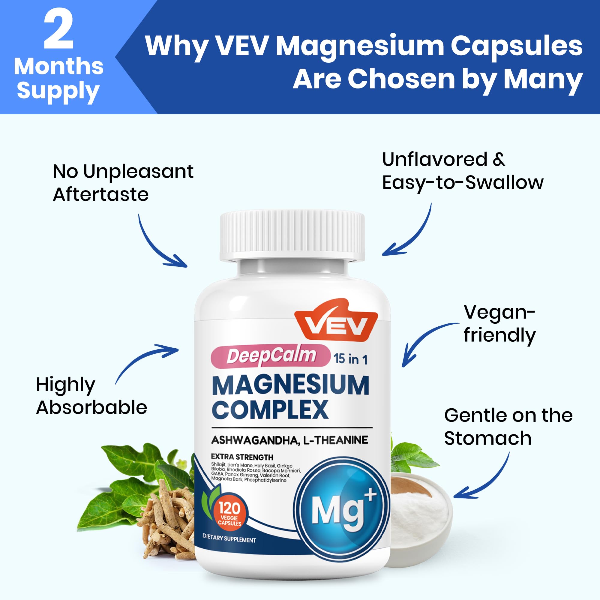 VEV Evening wind-down routine capsules support gentle relaxation before bed.