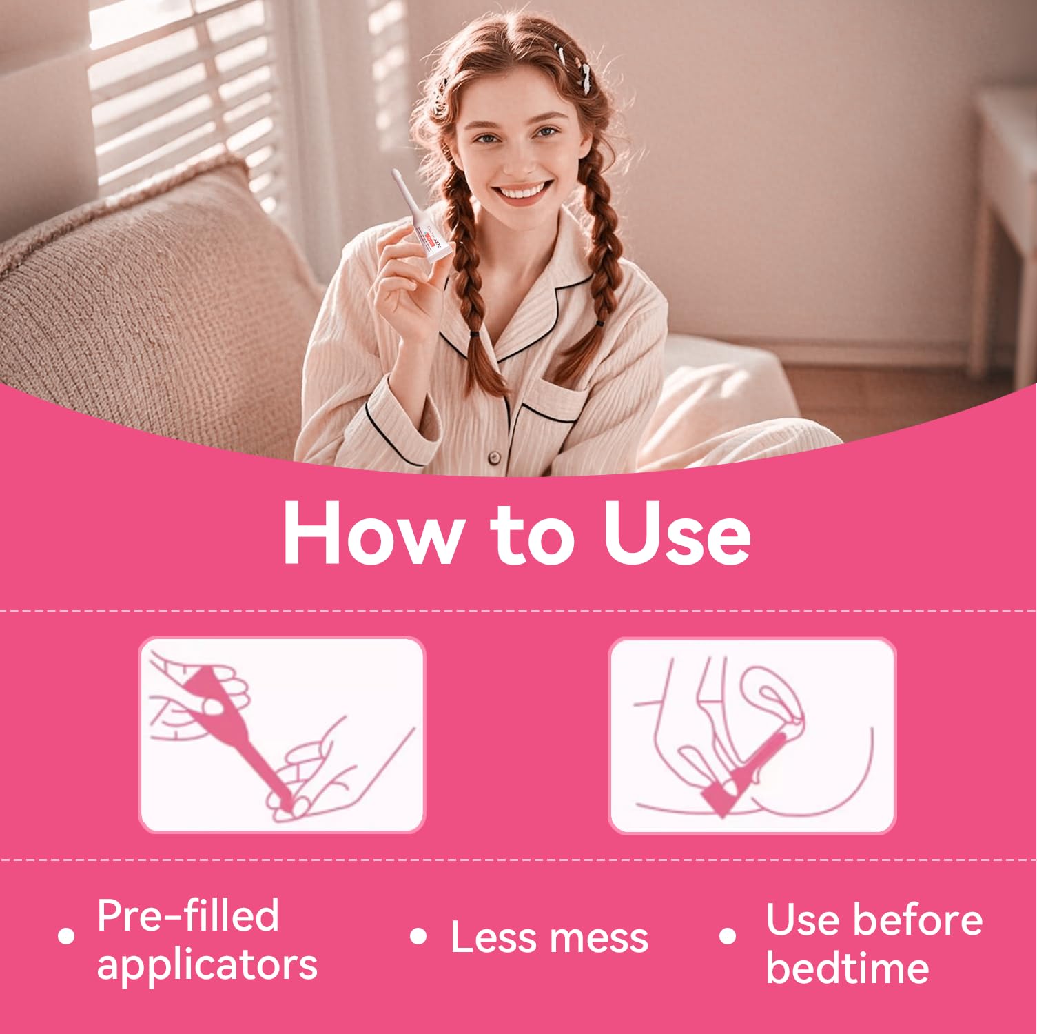 Vevoec Gynable easy application scene showing user comfort