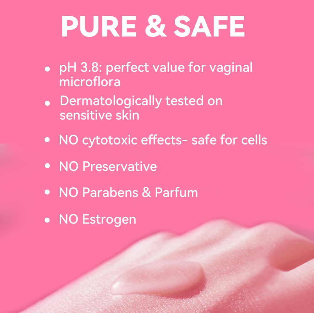 Vevoec Gynable ingredients highlighting double hyaluronic acid for moisture
