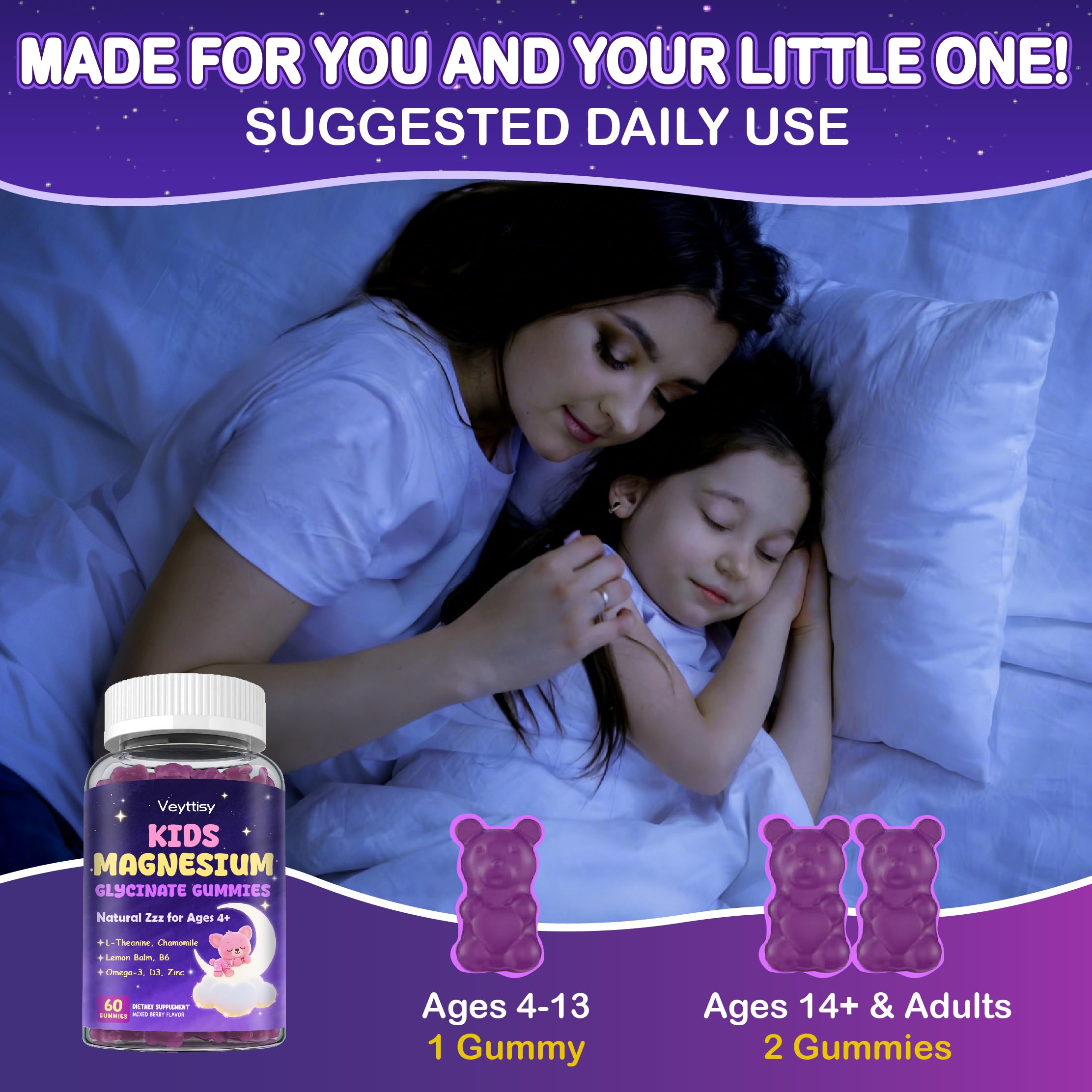 Veyttisy nighttime routine with gummies for calmer evenings.