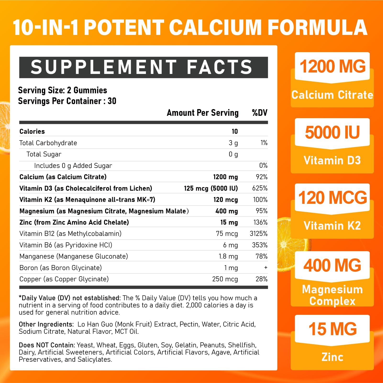 Veyttisy calcium gummies orange closeup shows delicious daily calcium intake.