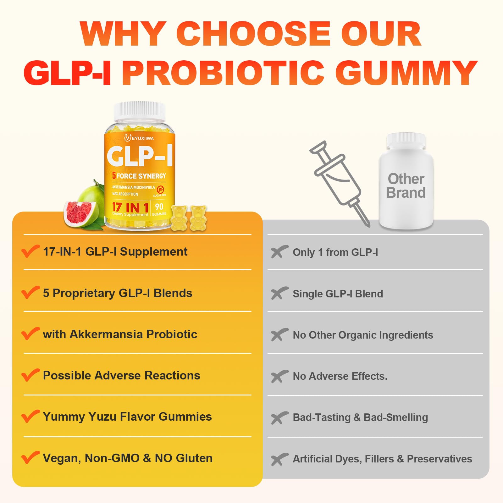 Ingredient label shows Akkermansia probiotic and berberine for digestive wellness.