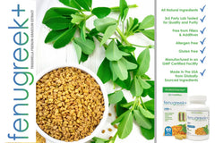 VH Nutrition Fenugreek+ bottle top view ready to integrate into morning routine.