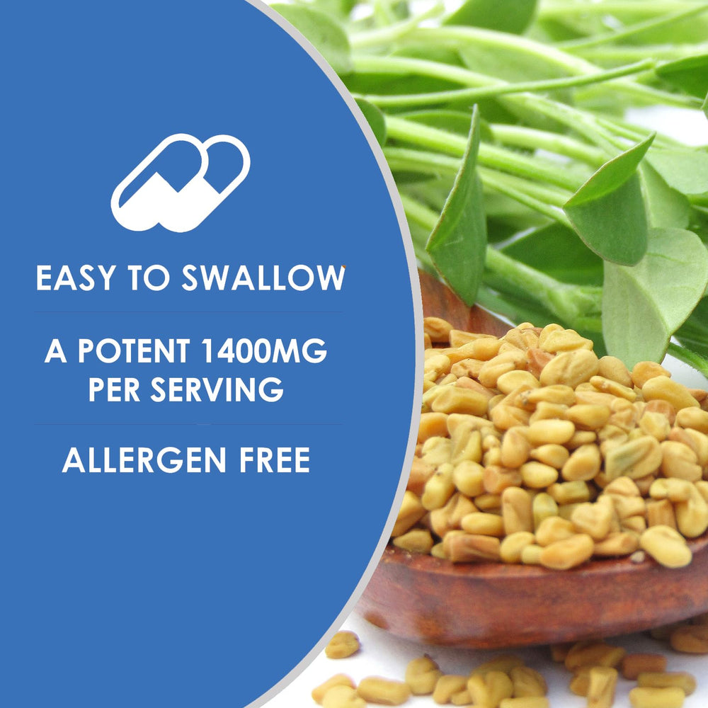 VH Nutrition Fenugreek+ label details indicate 1400mg strength per serving.