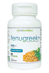 VH Nutrition Fenugreek+ serving setup with capsules ready to take.