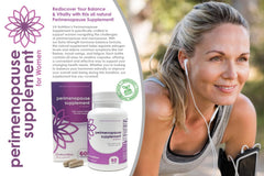 VH Nutrition Perimenopause capsules closeup highlighting plant-based ingredients for gentle support