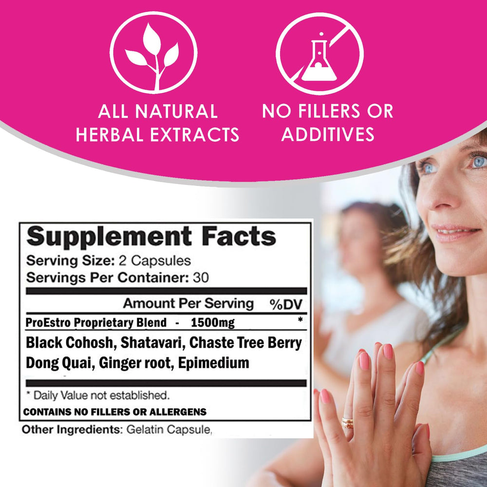 VH Nutrition PROESTRO bottle pour capsules demonstrating easy daily use