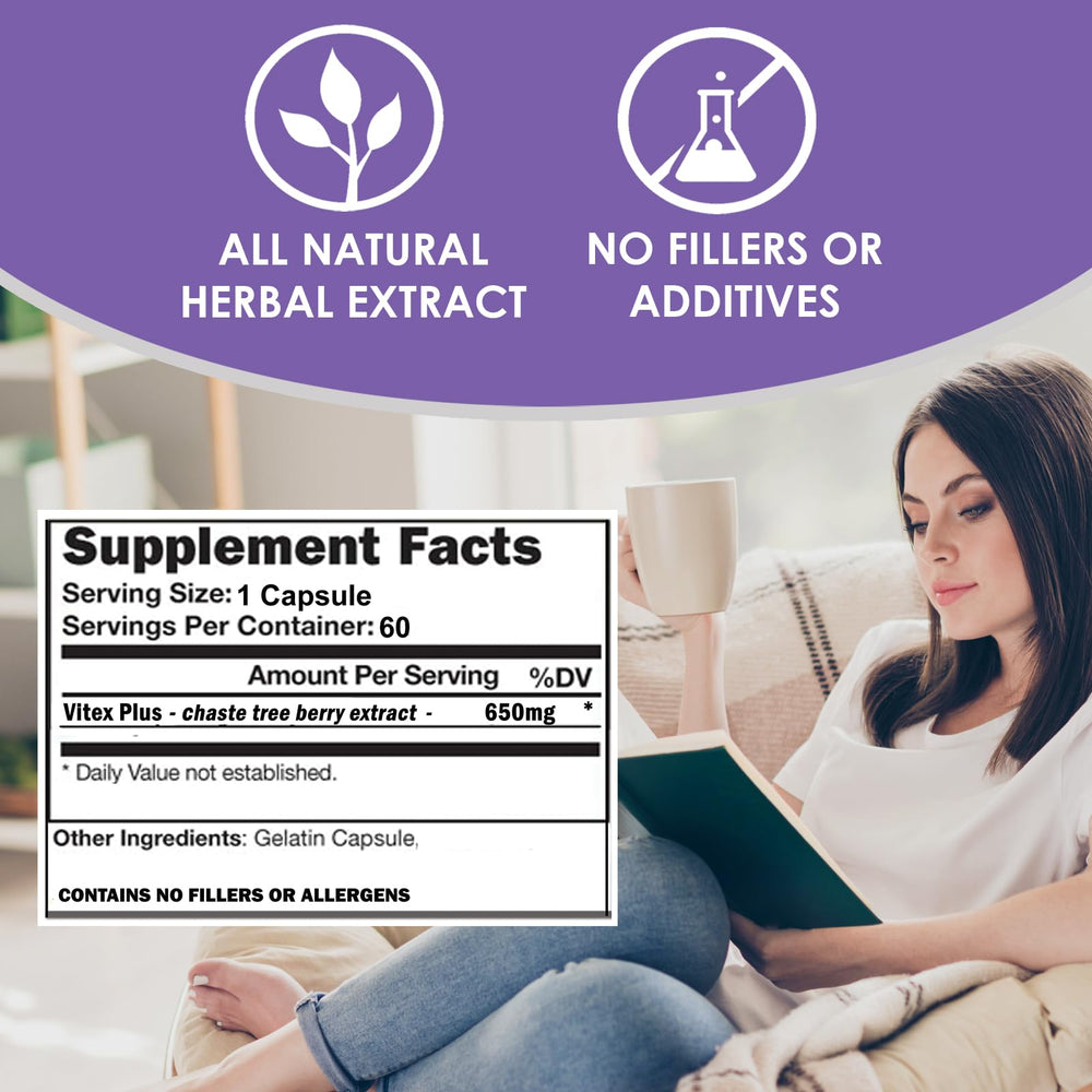 VH Nutrition VITEX+ dosage chart demonstrates serving size for easy planning